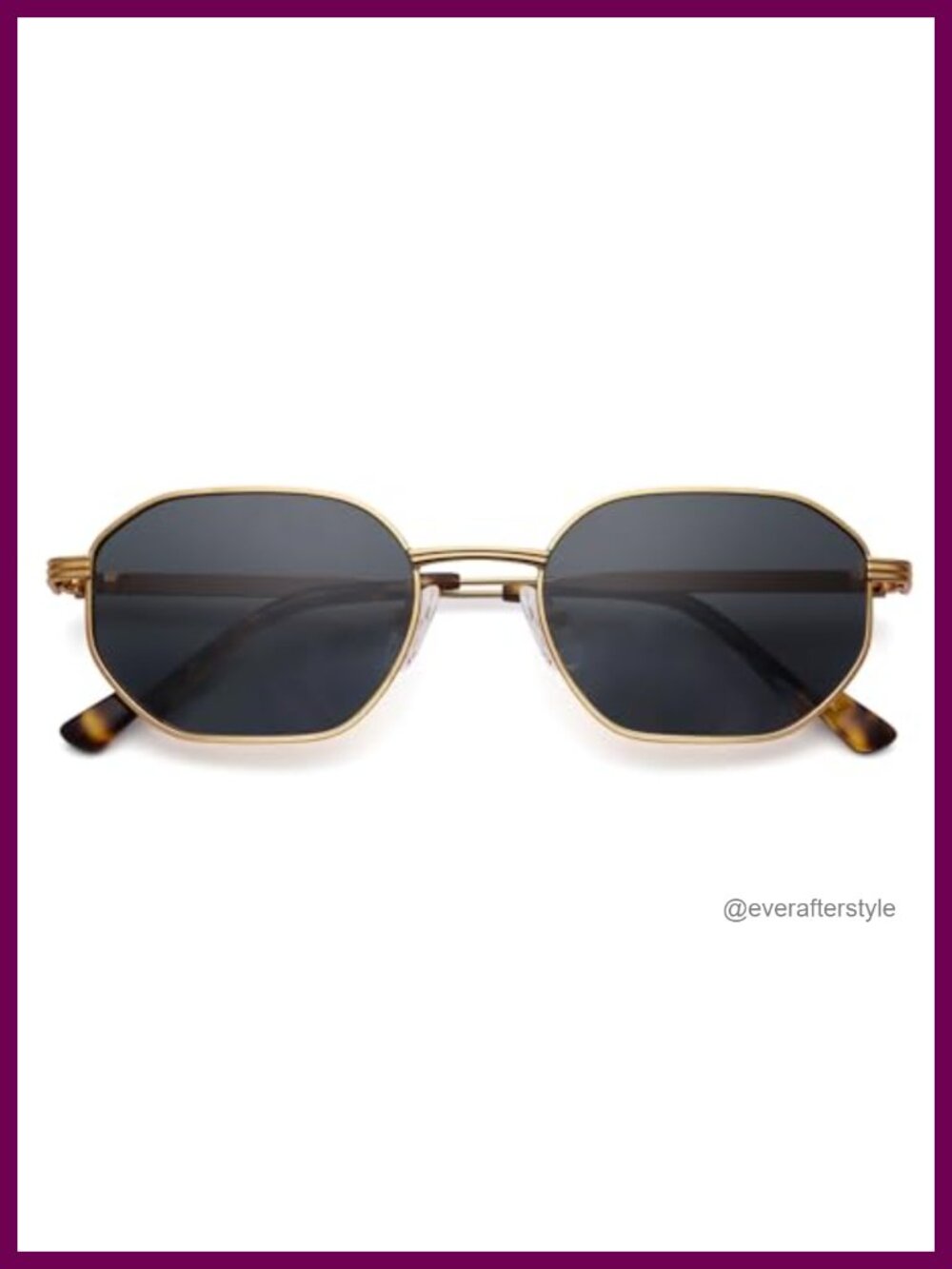 Retro Polarized Square Sunglasses Octagonal Metal Frame UV400